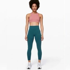 Lululemon In Movement Tight 25" Everlux Bermuda Teal Size 4